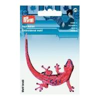 Prym Iron or Sew On Fabric Motif Applique Lizard Pink/Multicoloured