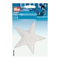 Prym Iron On Embroidered Motif Applique Large Silver Star