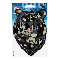 Prym Iron On Embroidered Motif Applique Camouflaged Tiger's Head