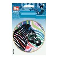 Prym Iron On Embroidered Applique Patch Multicoloured Zebra