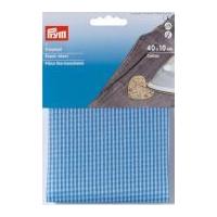 Prym Iron On Cotton Repair Sheet Gingham Check Blue/White