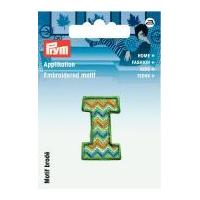 Prym Iron On Embroidered Kids Letter Motif Applique Letter I - Green & Multicoloured