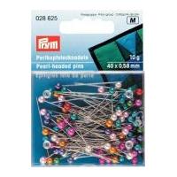 Prym 0.58 x 40mm Pearl Headed Pins 40mm Assorted Colours