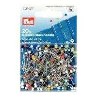 Prym 0.60 x 30mm Glass Headed Pins 30mm Assorted Colours