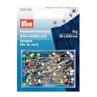 prym 060 x 30mm glass headed pins 30mm assorted colours