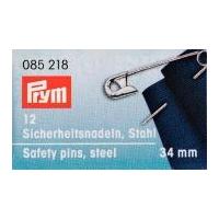 Prym Hardened Metal Safety Pins Silver