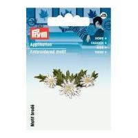 Prym Iron On Embroidered Motif Applique Small Edelweiss Tendril