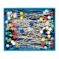 prym straight glass headed pins 48mm silver