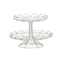 Premier Housewares 2 Tier Small Cake Stand in Cream