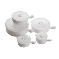 Premier Housewares Microwave Set of 5 Bowls with Lids and Handles in White