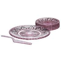 Premier Housewares Set of 4 Cake Plates in Pink