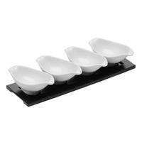 Premier Housewares Oval Snack Set of 4 Bowls with Tray