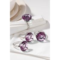 Premier Housewares Diamante Set of 4 Napkin Rings in Purple