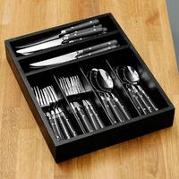 Premier Housewares Cafe 36 Piece Cutlery Set with Tray in Black
