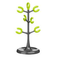 Premier Housewares 6 Cup Mug Tree in Grey and Lime Green