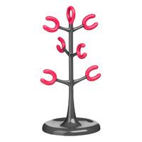 Premier Housewares 6 Cup Mug Tree in Grey and Hot Pink
