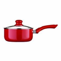 Premier Housewares Ecocook Small Saucepan with Phenolic Handle in Red