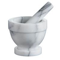 Premier Housewares White Marble Polished 13cm Mortar and Pestle
