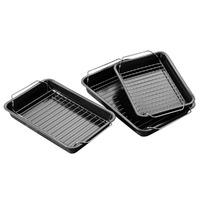 Premier Housewares Set of 3 Roasting Trays with Wire Rack