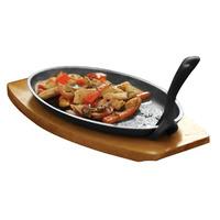 Premier Housewares Sizzler Dish with Wooden Tray and Handle