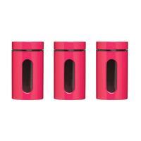 Premier Housewares 1000ml Set of 3 Storage Jars in Hot Pink