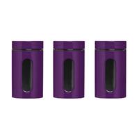 Premier Housewares 1000ml Set of 3 Storage Jars in Purple