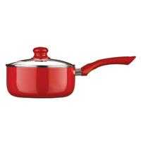 Premier Housewares Ecocook Large Saucepan with Phenolic Handle in Red
