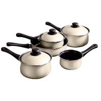 Premier Housewares 5 Piece Belly Pan Set with Bakelite Handles in Ivory