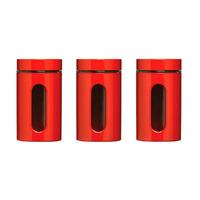 Premier Housewares 1000ml Set of 3 Storage Jars in Red