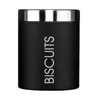 Premier Housewares Stainless Steel Biscuit Barrel with Lid in Black