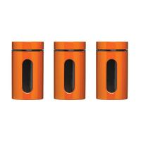 premier housewares 1000ml set of 3 storage jars in orange