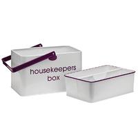 Premier Housewares Housekeeper Carry Box with Tray in White