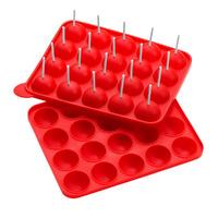 Premier Housewares Cake Pop Mould with 20 Mould and 40 Sticks in Red