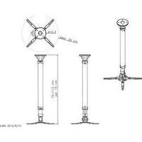 Projector ceiling mount Tiltable, Rotatable Max. distance to floor/ceiling: 112 cm NewStar Products BEAMER-C350BLACK Bl