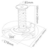 Projector ceiling mount Tiltable, Rotatable Max. distance to floor/ceiling: 20 cm SpeaKa Professional Silver