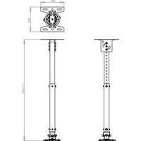 Projector ceiling mount Tiltable, Rotatable Max. distance to floor/ceiling: 83 cm NewStar Products BEAMER-C100 Black