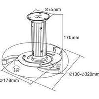 Projector ceiling mount Tiltable, Rotatable Max. distance to floor/ceiling: 15 cm NewStar Products BEAMER-C80WHITE Whit