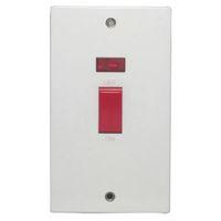 Propower 45A Double Pole White Switch with Neon