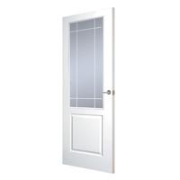 Premdor Manhattan Half Glazed White Leading Smooth Internal Door 78in x 27in x 35mm (1981 x 686mm)