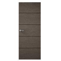 Premdor Charcoal Grey 4 Line Horizontal FD60 Internal Fire Door 78in x 30in x 54mm (1981 x 762mm)