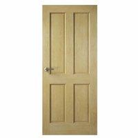 Premdor 4 Panel Oak Fully Finished Internal Door 2040 x 826 x 40mm (80.3 x 32.5in)