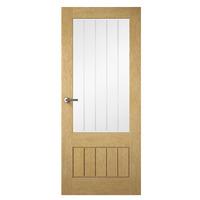 Premdor Croft White Oak 3 Quarter Clear Glazed Internal Door 78in x 33in x 35mm (1981 x 838mm)