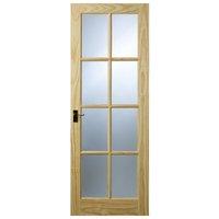 Premdor 8 Panel Clear Pine Bevelled Glass Internal Door 78in x 33in x 35mm (1981 x 838mm)