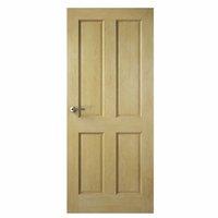 Premdor 4 Panel Oak Internal Fire Door 2040 x 826 x 44mm (80.3 x 32.5in)