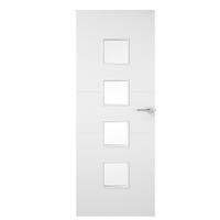 Premdor Premium Horizontal 4 Line 4 Light Clear Glazed Internal Door 78in x 34in x 35mm 1981 x 864mm