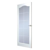 Premdor Manhattan 10 Arch Glazed White Leading Textured Internal Door 2040 x 826 x 40mm (80.3 x 32.5in)