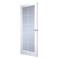 Premdor Manhattan 10 Glazed Chrome Leading Textured Internal Door 78in x 33in x 35mm (1981 x 838mm)