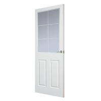 Premdor Manhattan Top Glazed White Leading Smooth Internal Door 78in x 33in x 35mm (1981 x 838mm)