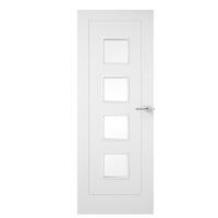 Premdor One Panel Moulded 4 Light Clear Glazed Internal Fire Door 78in x 33in x 44mm (1981 x 838mm)