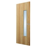 Premdor White Oak Veneer 18G Clear Glazed Internal Fire Door 2040 x 826 x 44mm (80.3 x 32.5in)